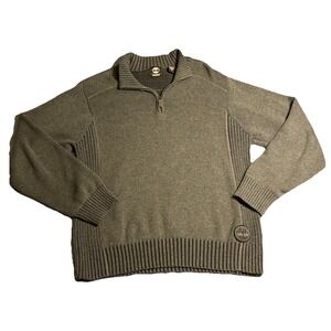 Timberland Men's 1/4 Zip Sweater Dark Gray Size Large